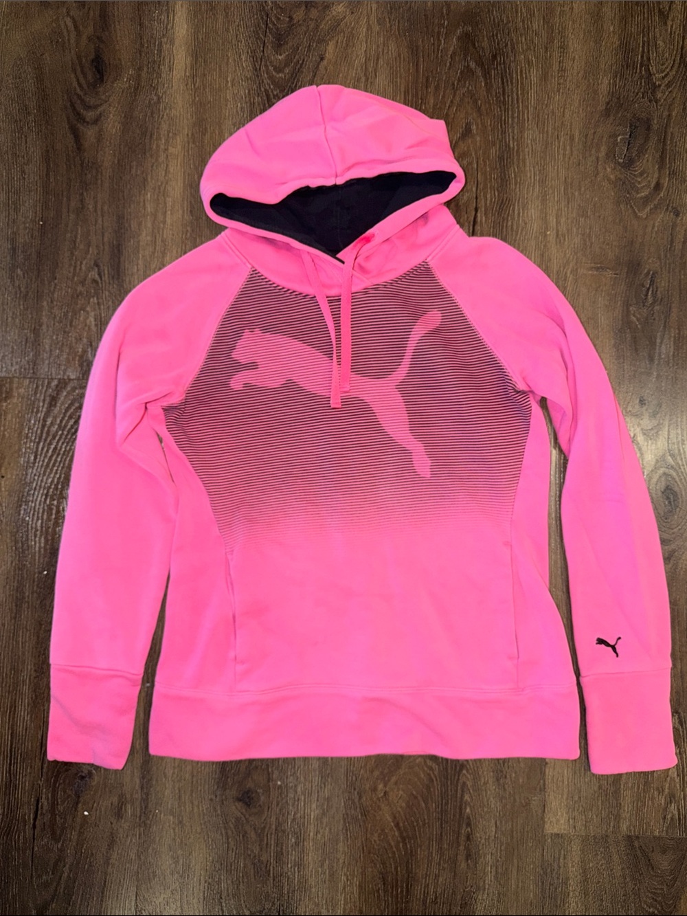 Puma Women’s Neon Pink Hooded Pullover with Logo